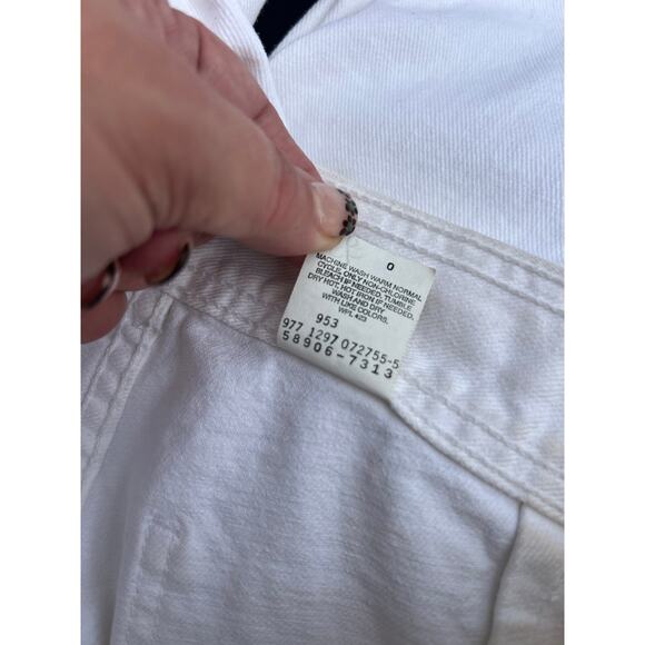 Vintage Levi's L2 White‎ High Waisted Wide Leg Jeans Double Button Zip Fly Sz 10 - Picture 11 of 11